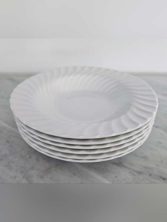 Johnson Bros Other - Johnson Bros England White Swirl Rim Soup Bowls Set of 6 Vintage